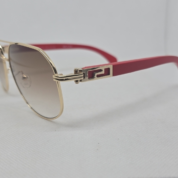 Porta Romana Gold Frame Sunglasses with Red Arms main image 7